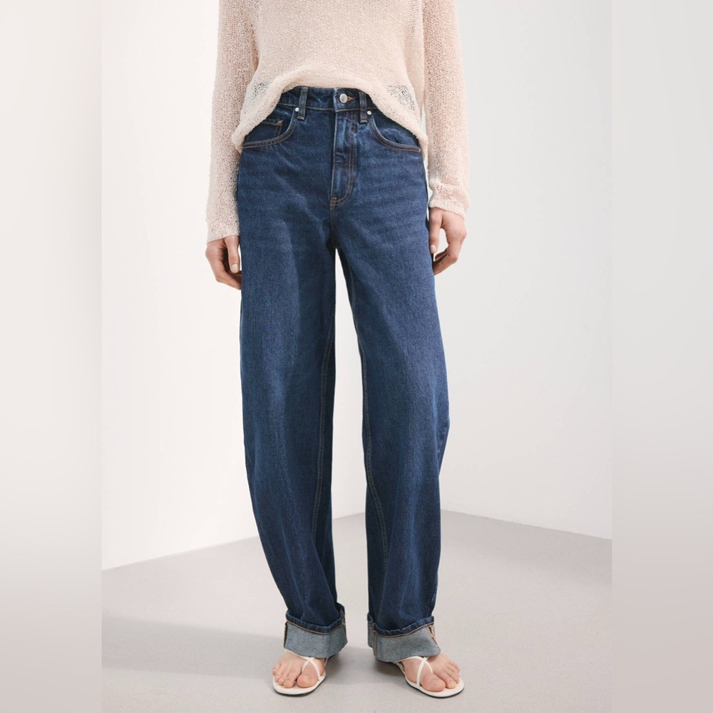 NWT MANGO Balloon Jeans With Rolled Up Hems